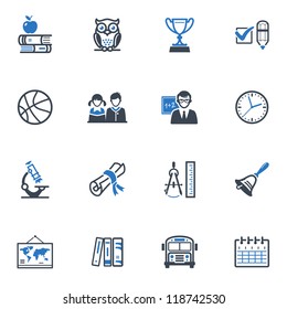 School and Education Icons Set 3 - Blue Series