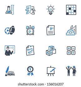 School and Education Icons - Set 4 | Blue Series