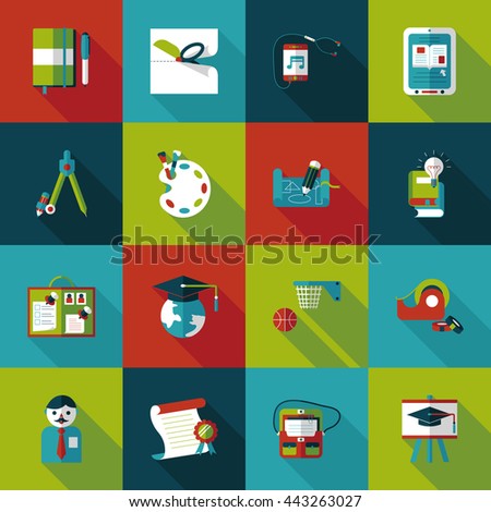 School and education icons set