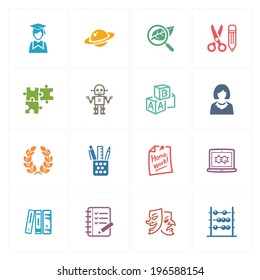 School & Education Icons Set 5 - Colored Series