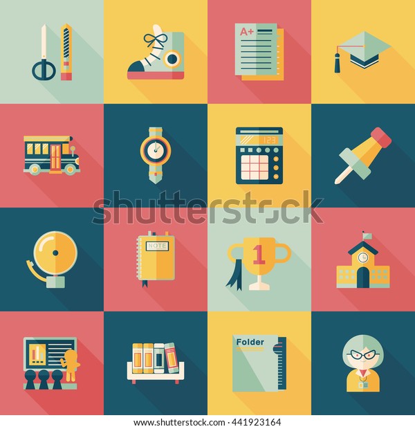 School and education icons\
set