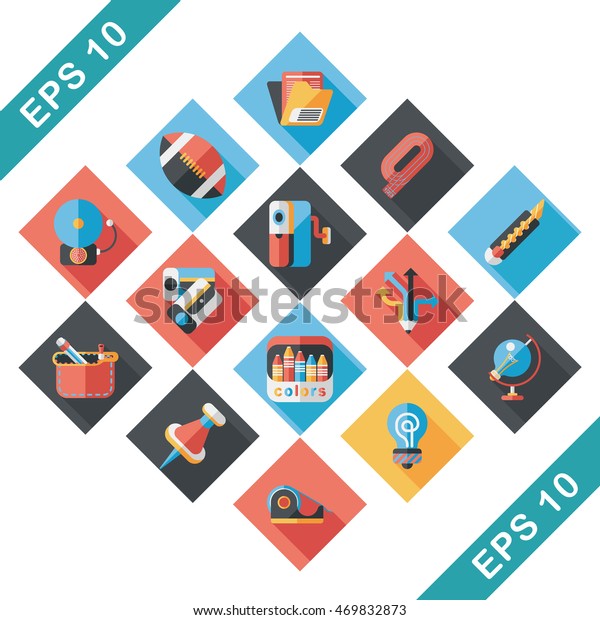 School and education icons\
set