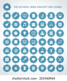 School and Education Icons set. Back to school design elements vector collection. 