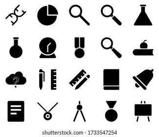 School and Education Icons set. blackboard. Vector Illustration Set Of Simple Training Icons. Elements Presentation, Demonstration, University