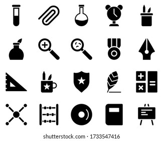 School and Education Icons set. blackboard. Vector Illustration Set Of Simple Training Icons. Elements Presentation, Demonstration, University