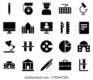 School and Education Icons set. lab glassware