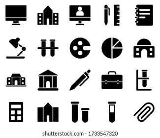 School and Education Icons set. office supplies