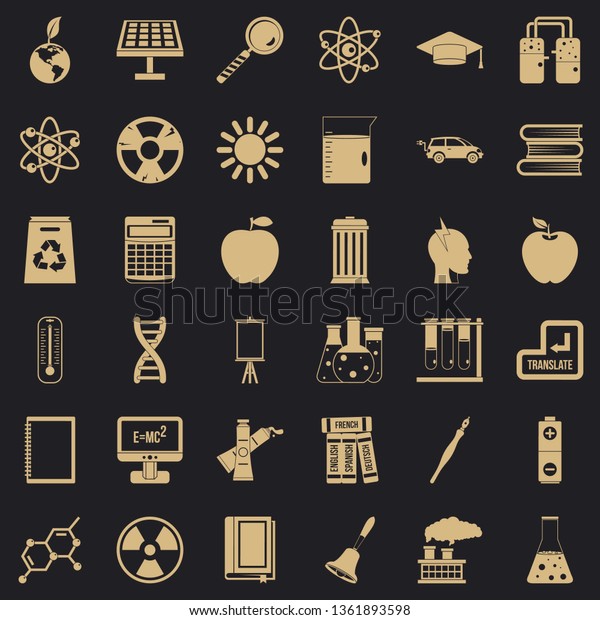 School education icons set.\
Simple style of 36 school education vector icons for web for any\
design
