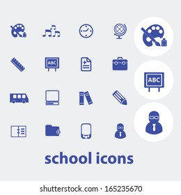 school, education icons set, vector