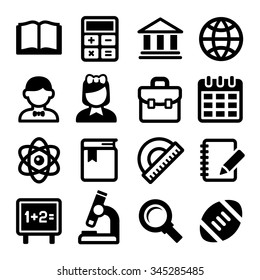 School and Education Icons Set. Vector