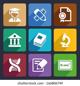 School and education icons set for Web and Mobile Applications