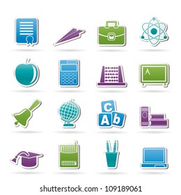 school and education icons - vector icon set