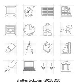 School and education icons - vector icon set 