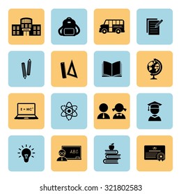 School and Education icons. Vector Illustration. EPS10