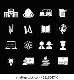 School and Education icons. Vector Illustration. EPS10