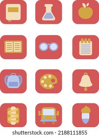 Educación escolar, ilustración, vector sobre fondo blanco.