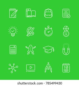 school, education, learning courses icons set, linear style