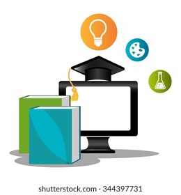 School education and learning graphic icons, vector illustration design