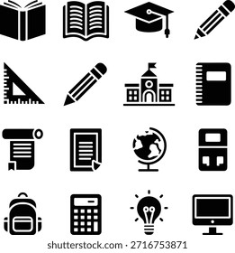 Ícones De Educação Escolar E Aprendizagem