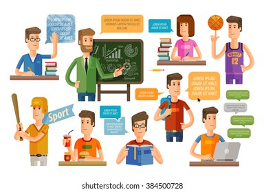 school, education or learning icons set. vector illustration