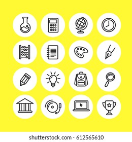 School and education. Line icon set.