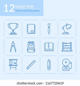 School and Education Line Vector Icon