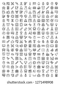 School and Education Line Vector Icons