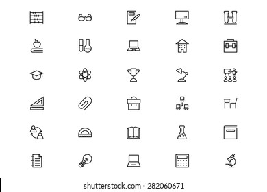 School and Education Line Vector Icons 5