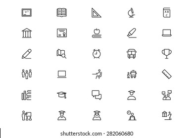 School and Education Line Vector Icons 1