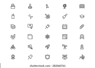 School and Education Line Vector Icons 2