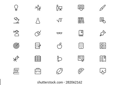 School and Education Line Vector Icons 3