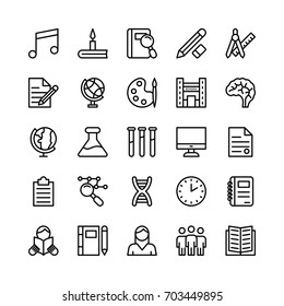 School and Education Line Vector Icons 2