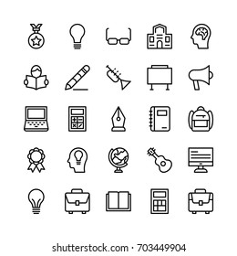 School and Education Line Vector Icons 8