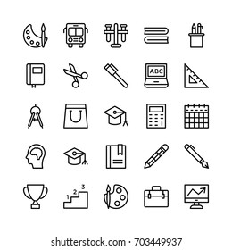 School and Education Line Vector Icons 6