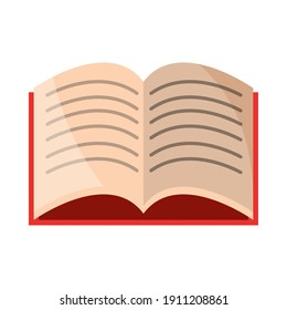 school education open book learn supply icon flat vector illustration