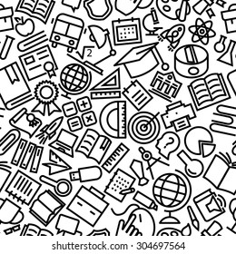 School And Education Outline Icon Pattern 