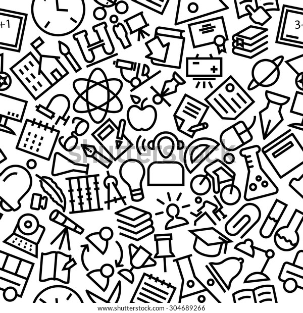 School and Education\
Outline Icon Pattern 