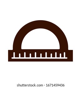 school education protractor geometric math supply vector illustration silhouette style icon