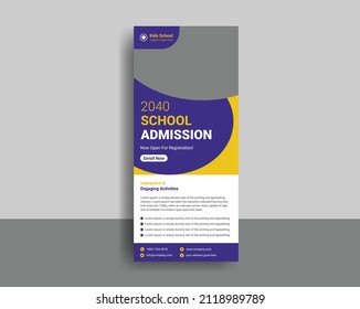 School Education Rack Card Design Template For Kids. Junior School Admission Dl Flyer Design.
