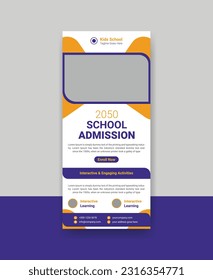 Design-Vorlage für Schulkarten für Kinder. Junior School Admission Dl Flyer Design.