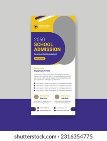 School Education Rack Card Design Template For Kids. Junior School Admission Dl Flyer Design.