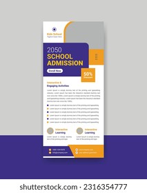 School Education Rack Card Design Template For Kids. Junior School Admission Dl Flyer Design.