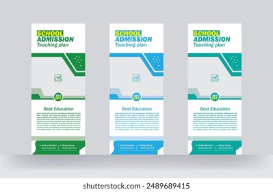 School education Roll up banner and rack card design template 