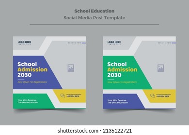 School Education Social Media Post Template
