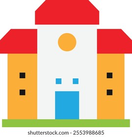 School Education Study Icon Vector Flat Illustration