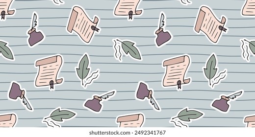 school. education. study. seamless pattern. to study. subjects for school. lessons. to study. icons. Doodle. vector. sticker. books. copybook. a pen. pencil. ruler. figures. mathematics. stylus.
