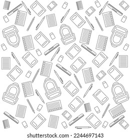school, education or study theme background illustration line art