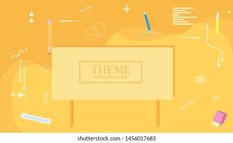 School and Education Theme Landscape Background for Banner, Advertising