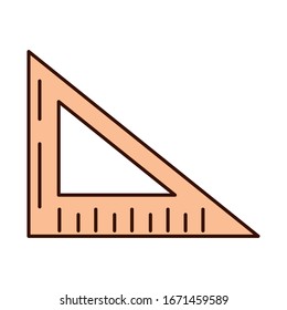 school education triangle ruler angle supply vector illustration line and fill style icon
