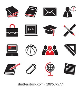 School and Education vector Icon Set for web and mobile. All elements are grouped.